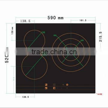 Schott glass ceramic cooker/three heating zones cooktop