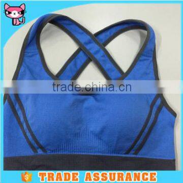 Vest style Blue Full Cotton Sexy Girl Sport Hot Sale Sex Women Sports Bra