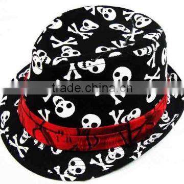 Kids skull fedora hats