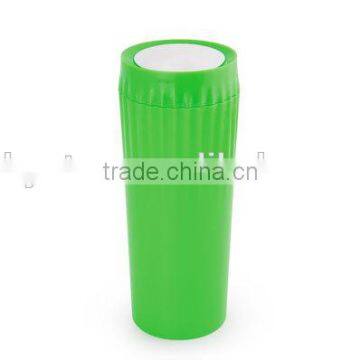 Glass strip travel and auto mug with Sliding closure for nozzle