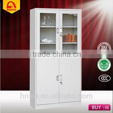 high quality steel file cabinet metal locker glass door/ office furniture/living room disapy cabinet