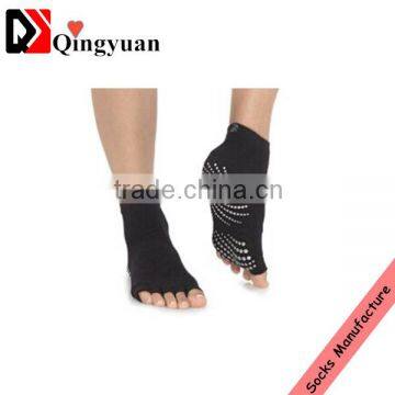 Yoga socks toeless wholesale black