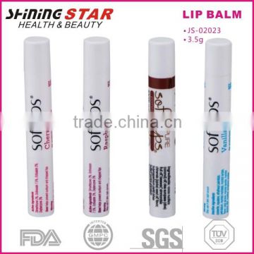 wholesale fruity ball shape organic lip balm with spf 15 promotional