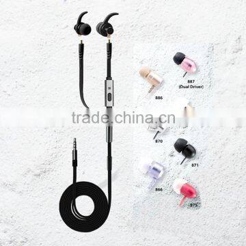 New With Mic Aluminium Wired Stereo Earphones