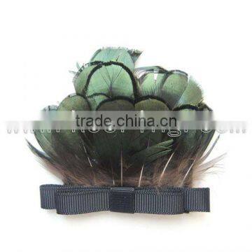 Stratified feather flower brooch pin WBR-648