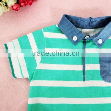 Trendy Baby Kids Wear Stripe Shirts Child Short Sleeve Polo Neck T Shirt photo-2