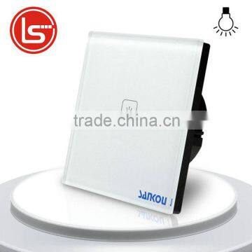 Factory Outlet SANKOU 1Gang White Crystal Glass Panel+LED EU Standard Electrical Touch Remote Dimmer Switches With Controller