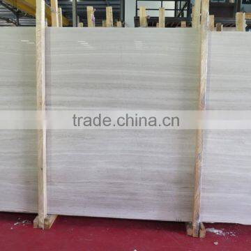 Chinese white wood veined marble slab