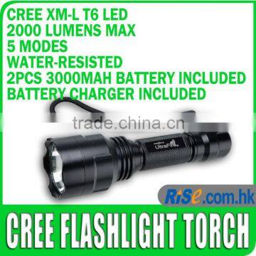 2000 Lumen CREE XM-L T6 18650 Battery Charger LED Flashlight Rechargeable Torch