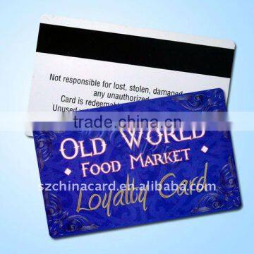 Plastic magnetic strip loyalty card