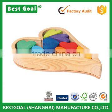 Bestgoal Wooden Heart Blocks Building Rainbow Hearts blocks toy