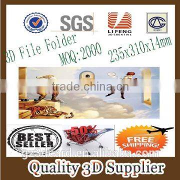 Guangzhou Lifeng Factory A4 size PP lenticular 3d file folder