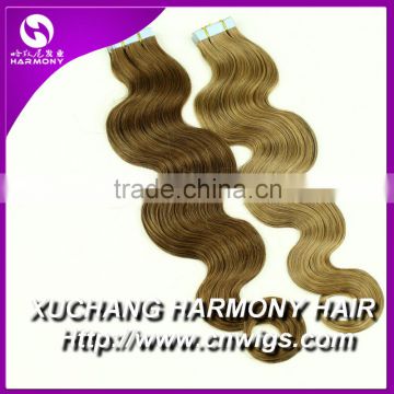 STOCK body wave tape hair extensions/tape hair extensions body wave