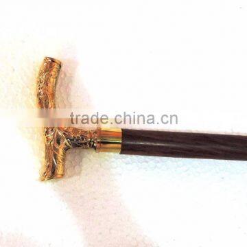 Designer Rose Wood Walking Stick/Golden Design Head Walking Stick Wk1128 photo-3