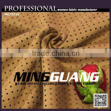 China Direct Factory 2016 Fashion Faux Suede Punching Fabric 95% Polyester 5% Spandex for Ladies Jacket,ladies Dress photo-4