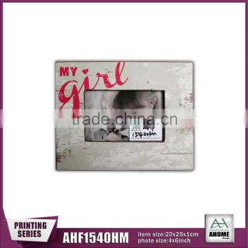 Antique Wooden Picture Frames With Paper Printing