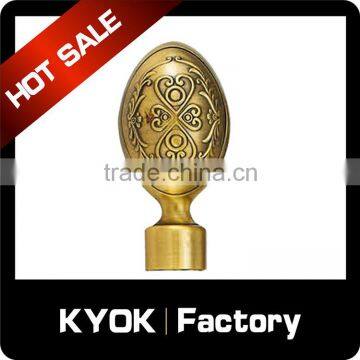 KYOK Classical simple design curtain finials,golden color wrought iron curtain finials