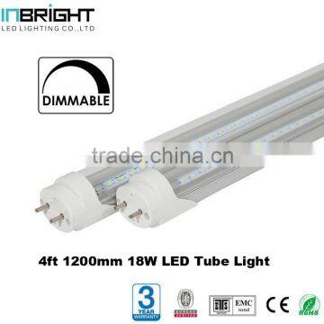 Dimmable 18W 1800lm High Lumen 4ft t8 led tube light