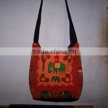 India embroidered shoulder Bag-With tribal Indian Ethnic Patchwork Handbags at Wholesale price