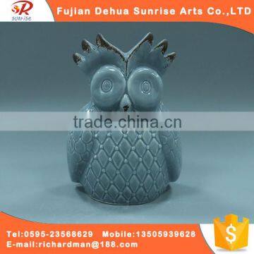 Wholesale ceramic owl animal sculpture ornament