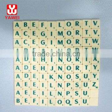 English plastic ivory scrabble game tiles