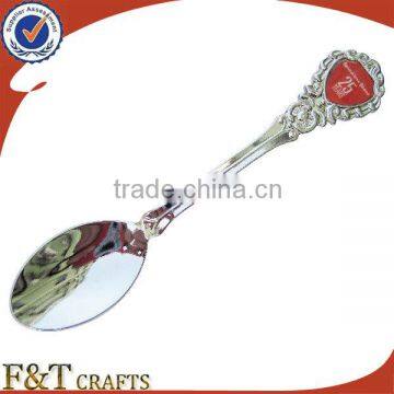 souvenir decoration nickel free silver spoon with printing custom logo