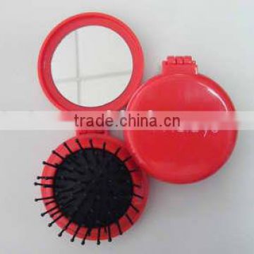 plastic pocket mirror with hair brush