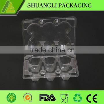 High transparent 6 ct PVC/PET egg packaging cartons quail eggs tray