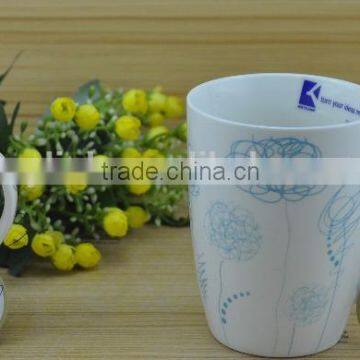 11OZ flower drawing fully decal printed coffee cups, shiny surface porcelain mug, KL5004-107