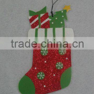 Christmas sock hanging ornament,X'mas pedent