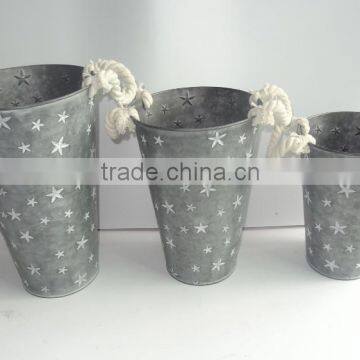 Galvanized Flower Pot set, Flower pot, metal flower pot,