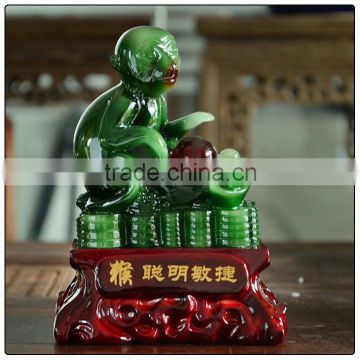 Resin Jade monkey statue ,chinese zodiac statue