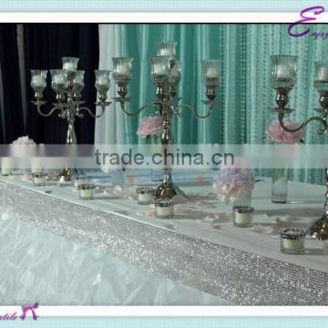 YHK#85 fancy table skirt - polyester banquet wedding wholesale chair cover sash table cloth skirt linen                        
                                                Quality Choice