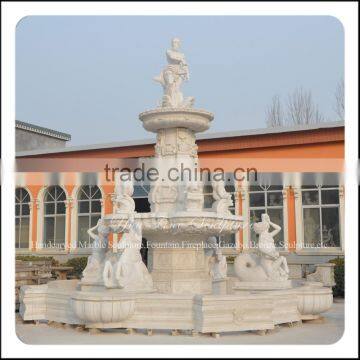 Natural Carved Garden Large Outdoor Marble Horse Fountain