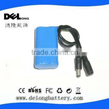 rechargable li ion 2S battery 18650 7.4v 2000mah