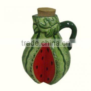 Ceramic Watermelon Vinegar And Soy Sauce Bottle