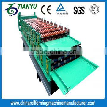 Exported standard roof tile double layer glazed tile roll forming machine