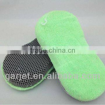 Soft Green Color with Mesh Microfiber Car Wash Sponge, Pad