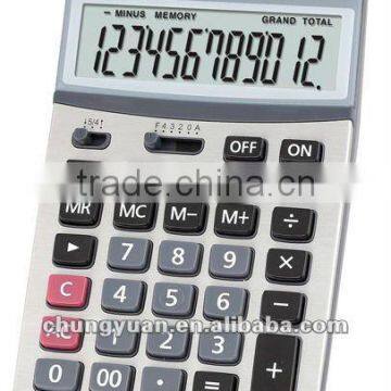 12 digits computer desktop calculator with keys with double route display design KT-7V