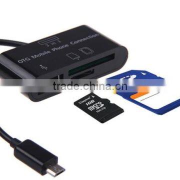 All 3 in1 Micro USB OTG Card Reader Camera Connection Kit For Samsung Galaxy S2/S3/S4 S5 S6 Note 3 Note 4