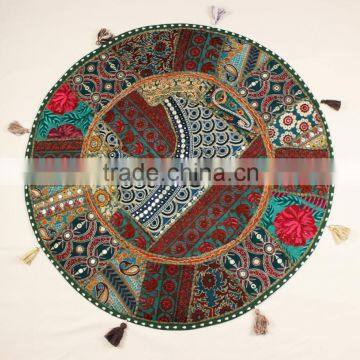 Indian Round Decorative Pillow covers Indian Throw Pillows Indian Round cushion covers Pom Pom Round Pillows