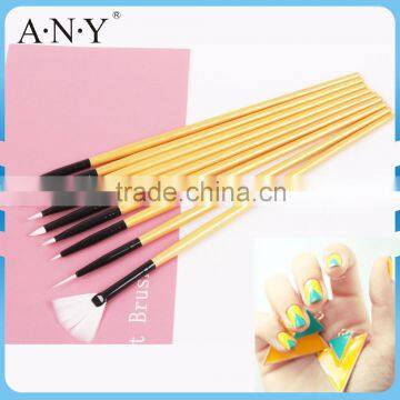 ANY Wood Handle Nail Art Beauty Care 9PCS High Quality Nail Brush Set