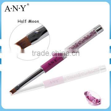 ANY Professional Nail Art French Smile Nails Painting Purple Rhinestone UV Gel High Quality Nail Brush