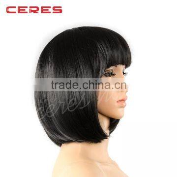 Brazilian Human Hair Short Bob Straight Lace Front Wig Bleached Knots For Black Women photo-2