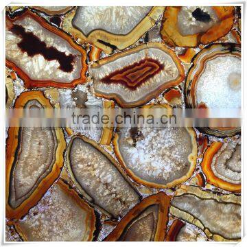 Natural agate stone polished slab Agate Stone/ red Agate Tile for counter beautiful decoration