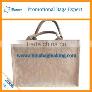 Professional custom design jute shopping gift bag slogan jute bag