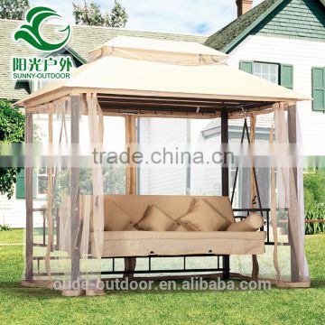 Outdoor furniture canopy adjustable swing chair bed with mosquito nets