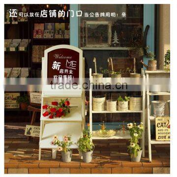 Wood flower shelf with Blackboard ,signboard