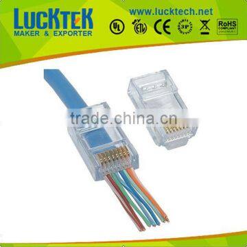 straight in cat.3/CAT.5e/CAT.6 RJ45 plug with one hole on the end