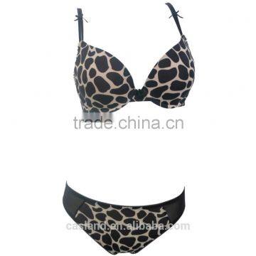 Lovely Cow Print Push Up Bra and Panty Set (EBP147B)